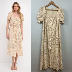English Factory Tuckernuck Floral Midi Cottagecore Dress - Sz S